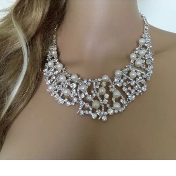 Jewelry - Pearl Bridal Jewelry Necklace Earrings Set
